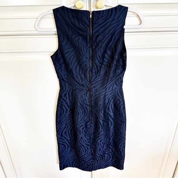 Banana Republic Womens Navy Black Zebra Stripe Square Neck Column Cocktail Dress - Picture 7 of 7